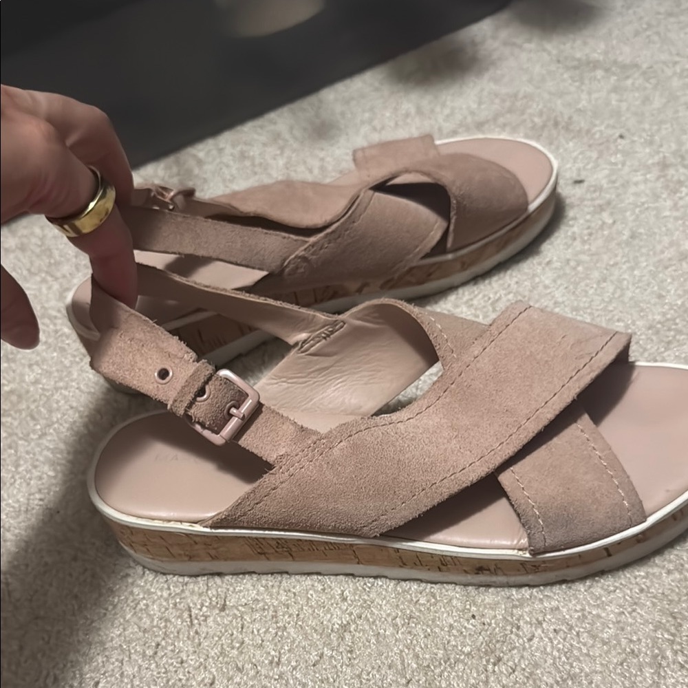 Marc Fisher Blush Suede Sandals